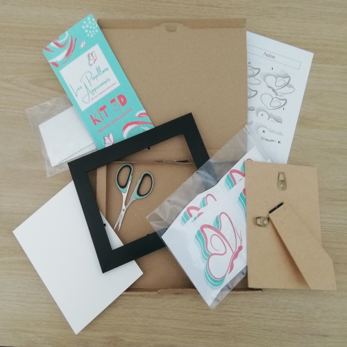 contenu du kit 3D diy les papillons apprivoisés