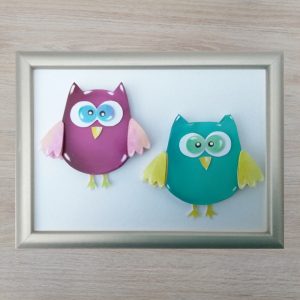 Kit DIY créatif 2 petits Hiboux en volume 3D