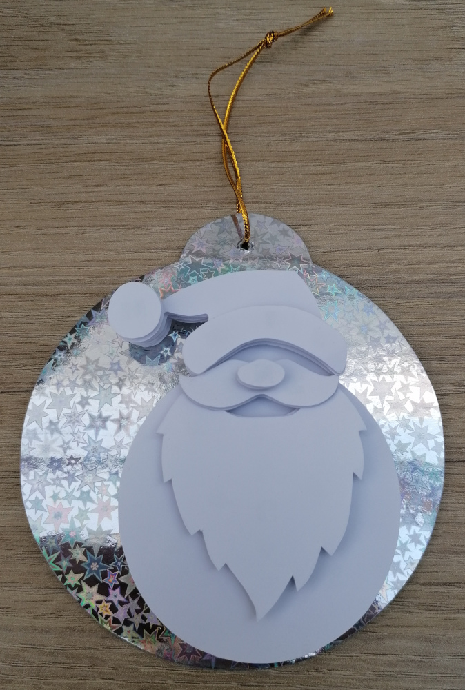 decor boule de noel pere noel en papier 3D