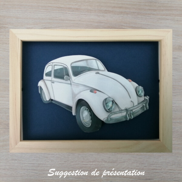kit 3d coccinelle voiture ancienne fond de couleur idée de présentation kit 3d coccinelle voiture ancienne fond de couleur idée de présentation