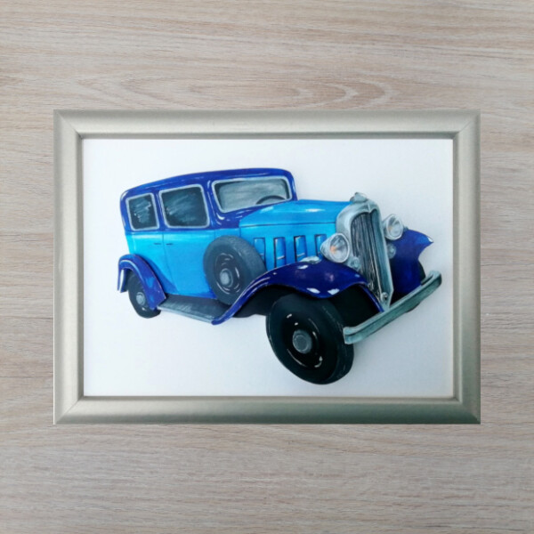 kit création rosalie bleu cadre argenté voiture ancienne 3d kit lespapillonsapprivoises rosalie bleu cadre argente voiture ancienne 3d kit lespapillonsapprivoises