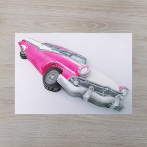 Kit 3D créatif voiture Cadillac rose américaine Mercury