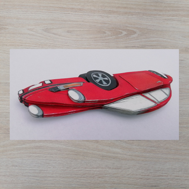 gros plan kit 3d porshe rouge