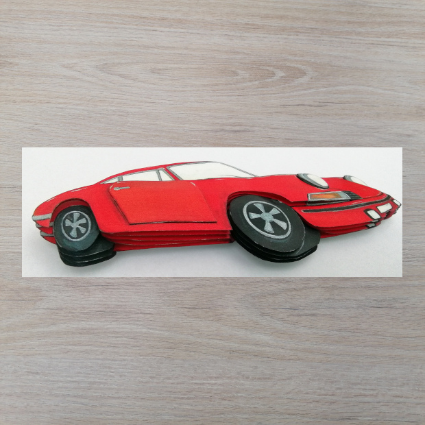 vue du detail kit porshe rouge les papillons apprivoises