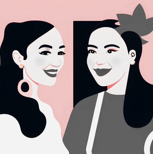 illustration de 2 personnes qui échangent et discutent