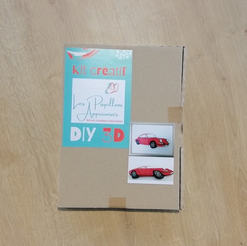 kit creatif 3D boite porshe rouge lespapillonsapprivoises.
