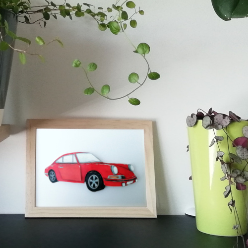 kit creatif 3D voiture porsche rouge pour faire un ki soimeme