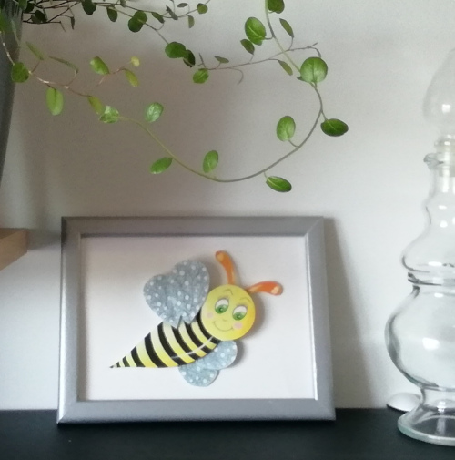 kits DIY abeille petite abeille mignonne en 3D cadre argenté