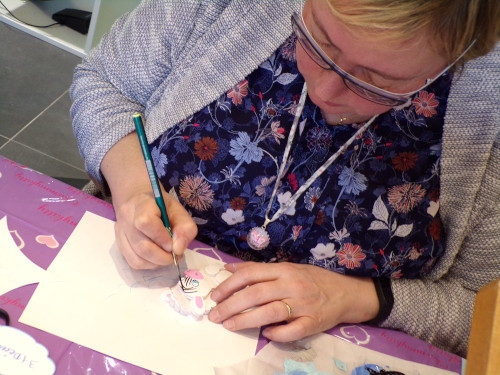 peinture du sujet en cours de réalisation