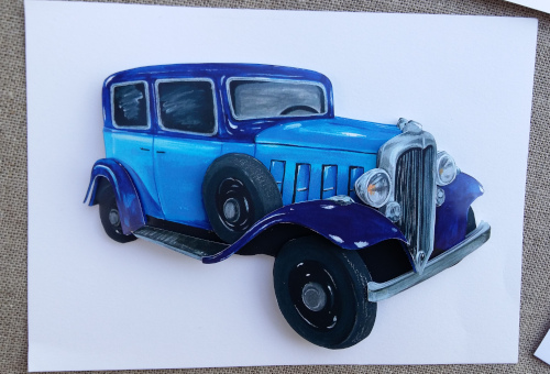 voiture ancienne rosalie bleue